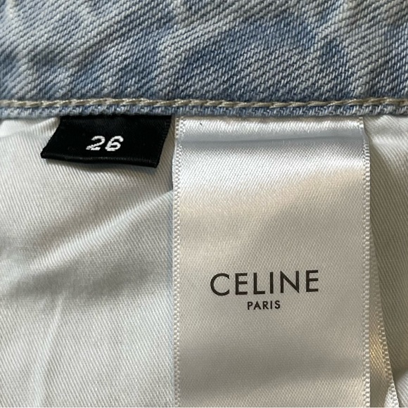 Celine Womens High Rise Flare Jeans Size 26 Light Wash Front Slits - Picture 9 of 11